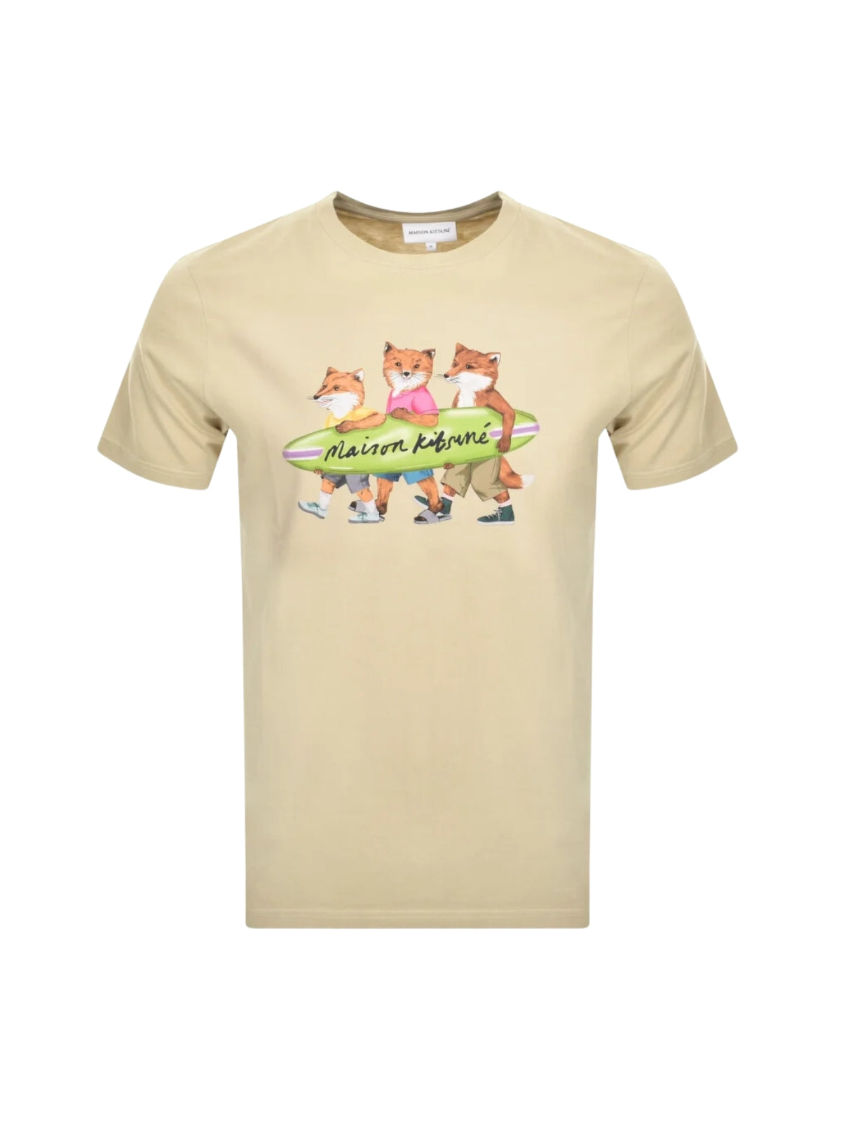 Maison Kitsune T-Shirt Surfing Foxes Paper