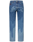 Ice-Cream Jeans Running Dog Lazer Drip Mid Wash Blue