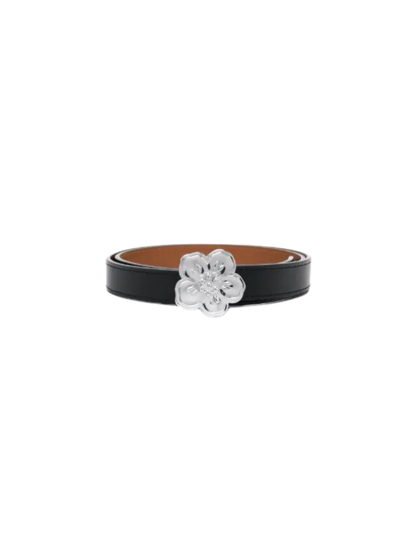 Kenzo Belt Flower Buckle Black