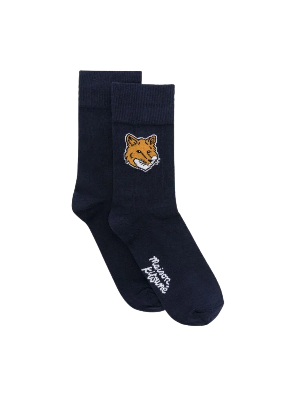 Maison Kitsune Socks Fox Head Ink-White