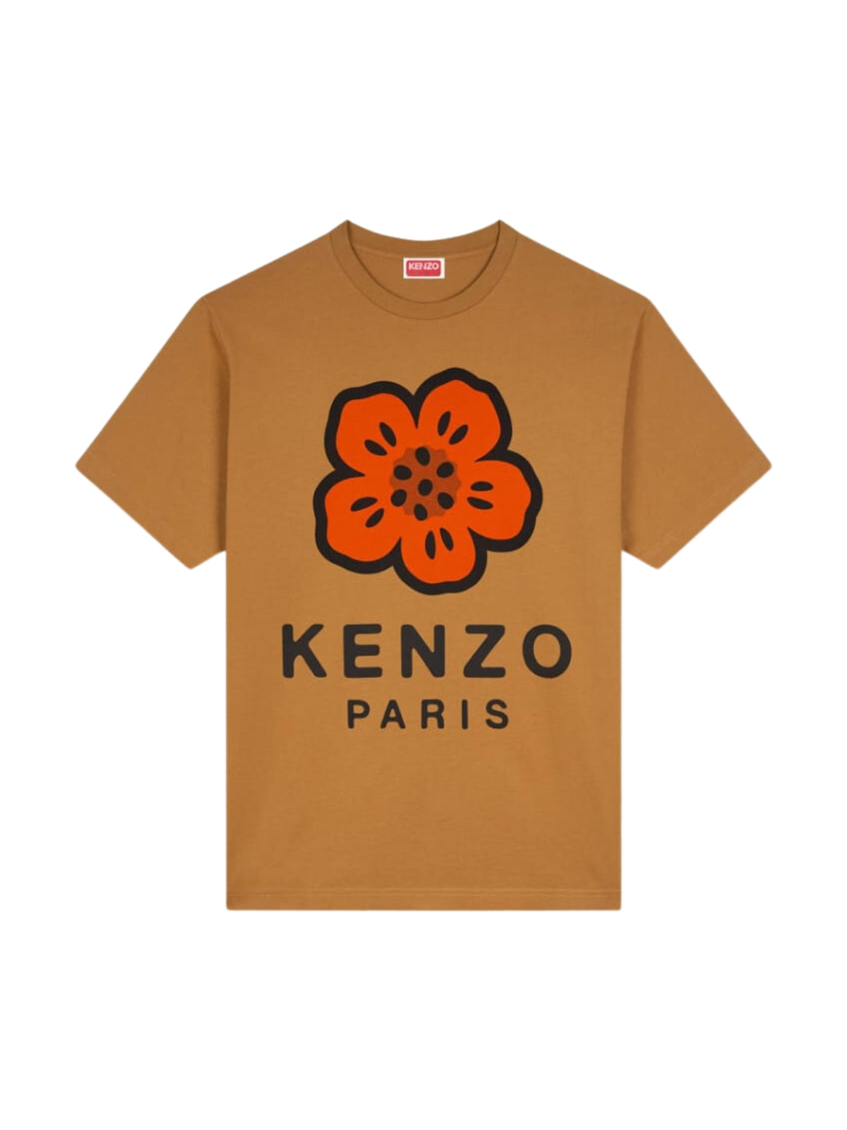 Kenzo Crew Boke Flower Logo Dark Camel
