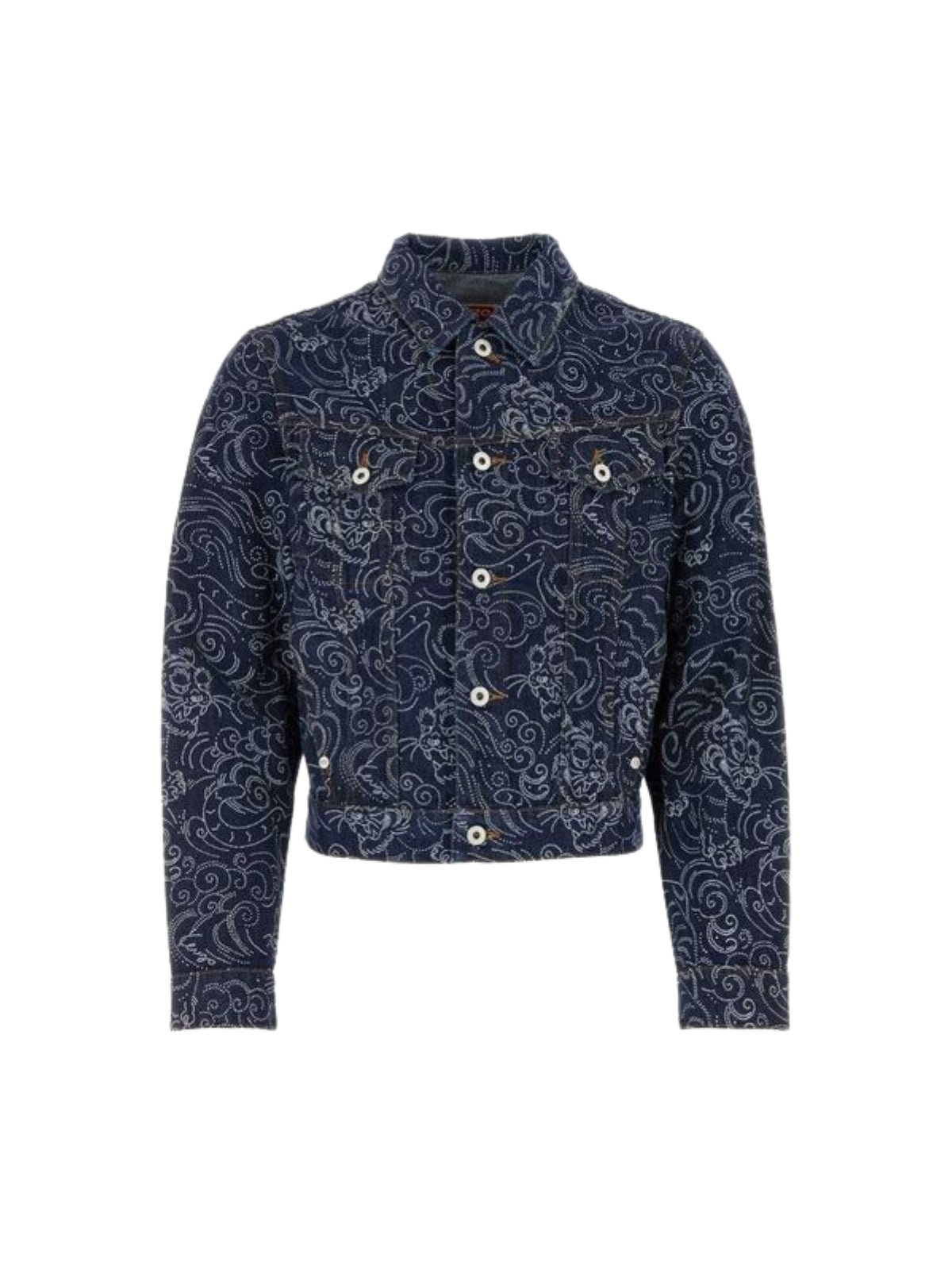 Kenzo Jacket Trucker Star Tiger Print Denim Blue