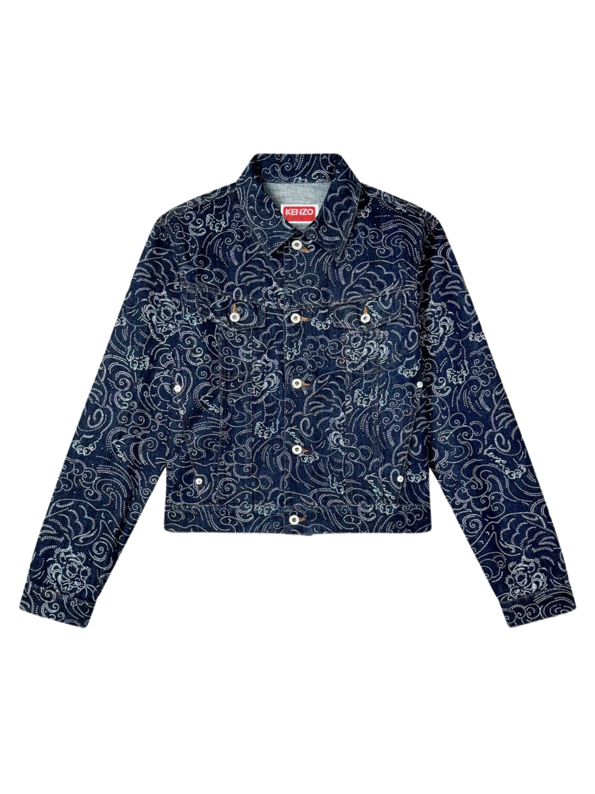 Kenzo Jacket Trucker Star Tiger Print Blue