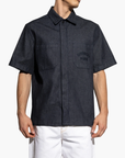Givenchy Shirt Short Sleeve Logo Dark Blue