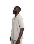 Capone Shirt Textured Basic Oatmeal