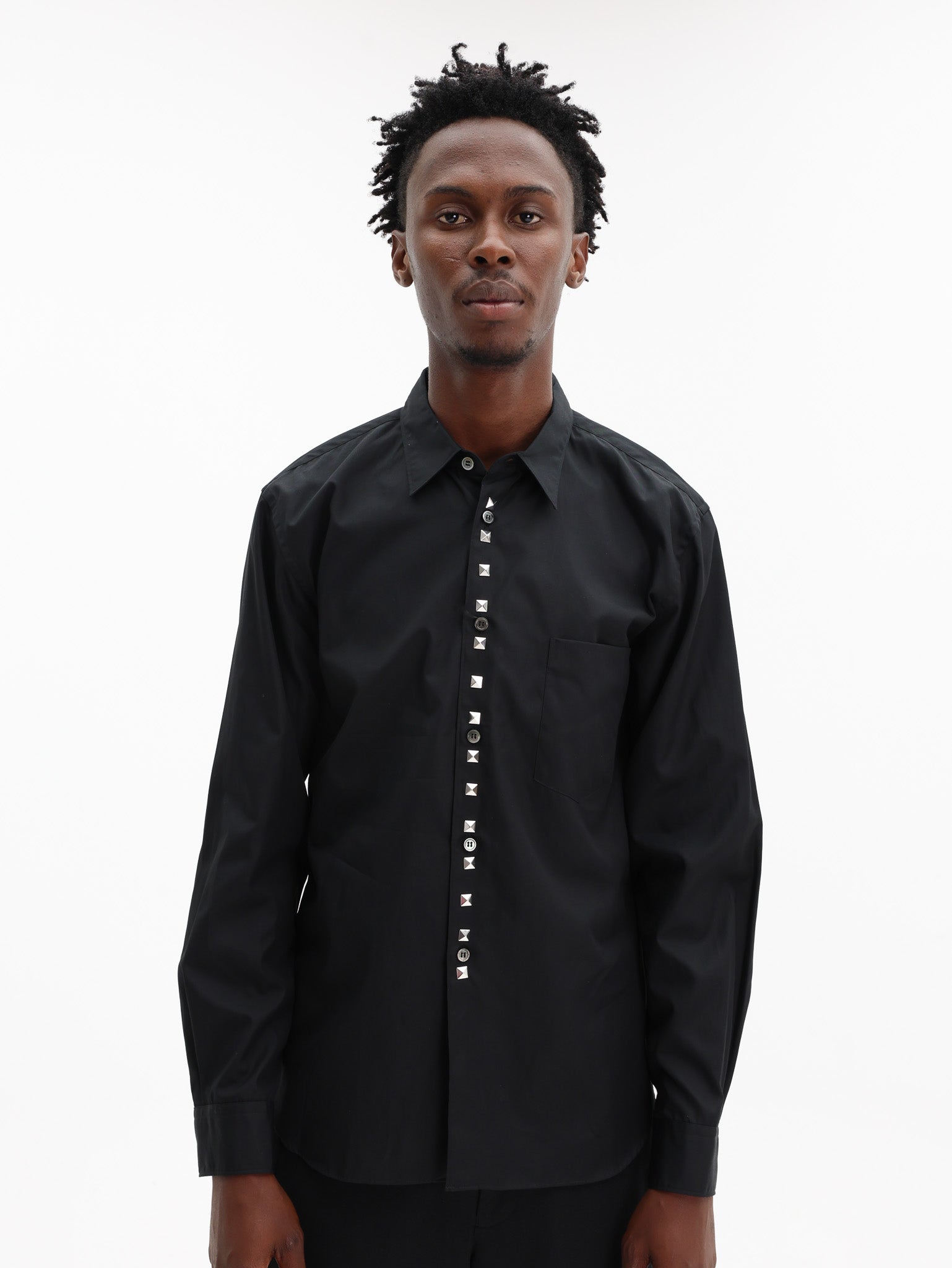 Comme Des Garcons Shirt Studded Button Up Black