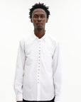 Comme Des Garcons Shirt Studded Button Up White