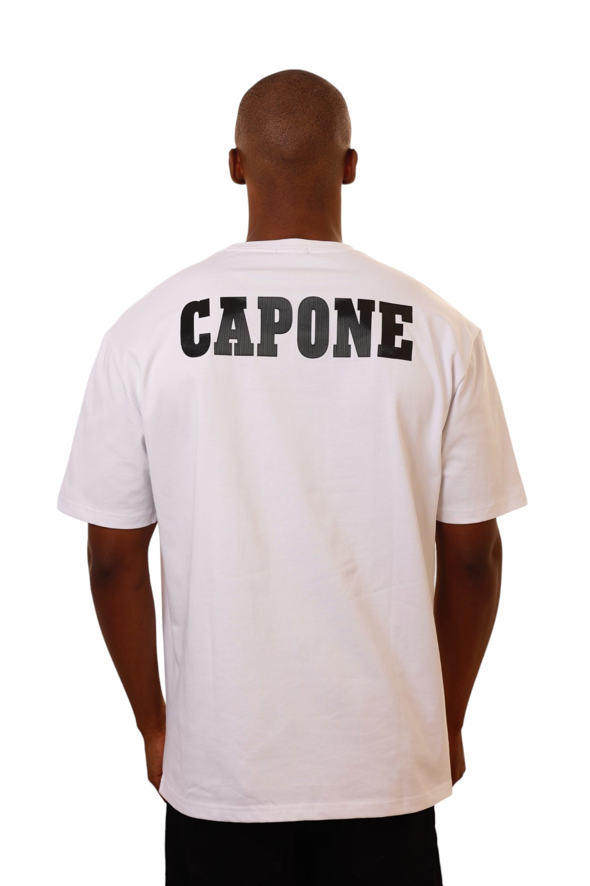 Capone Tops Capone T-Shirt Embossed Stamps White - AL Capone Premium