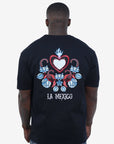Capone T-Shirt Mexican Embroidered Viva La Mexico Black-Blue