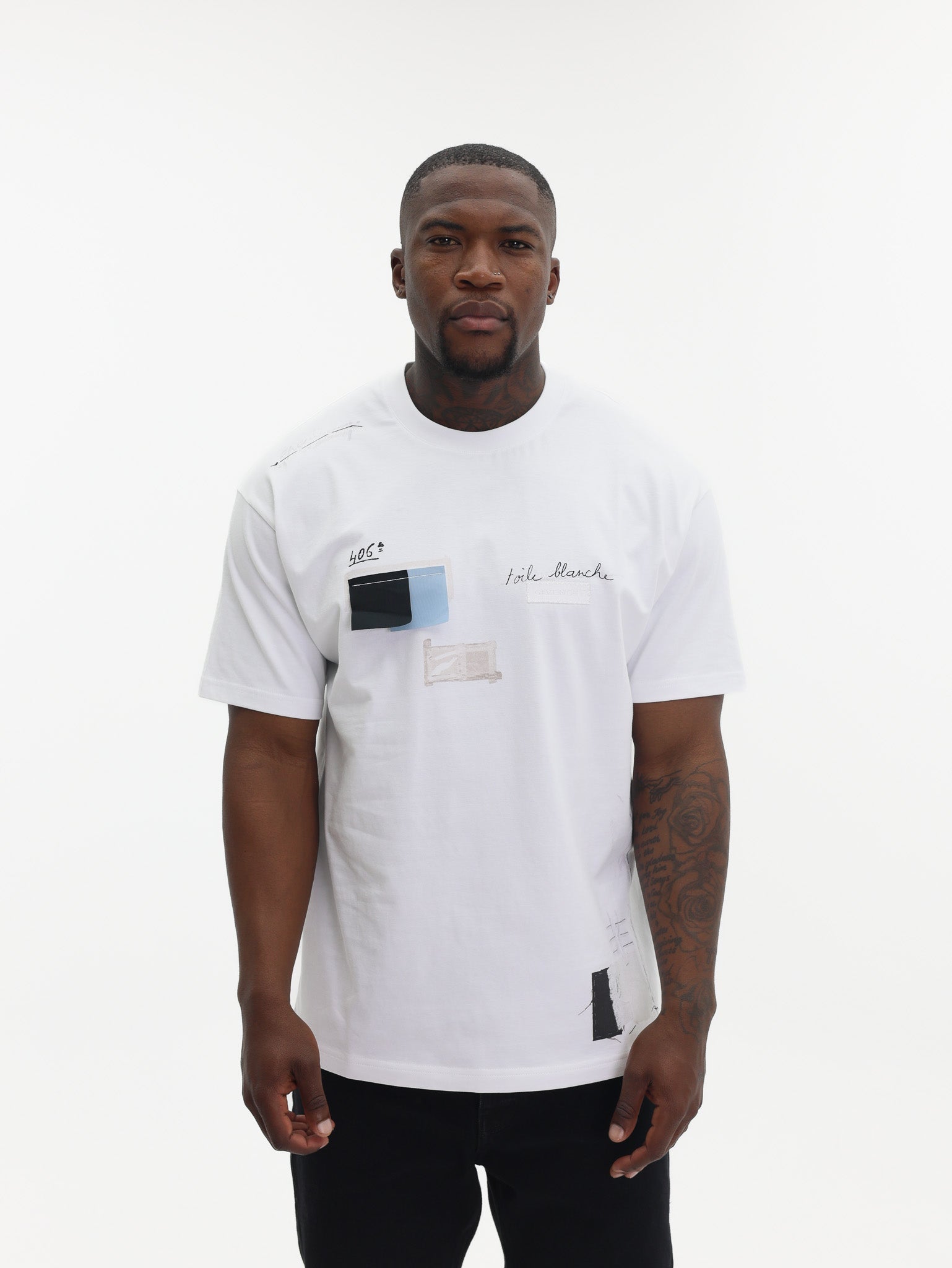 Givenchy T-Shirt Toil Blanche Logo White