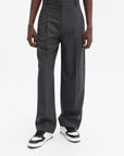 Kenzo Weave Pants Straight Tailored  Wool Jacquard Taupe