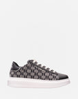 Karl Lagerfeld KL561 Sneaker Jacquard Lo Lace Black Leather & Textile