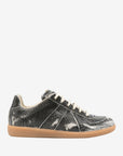 Maison Margiela Replica Blk/Wht Mm17 Cracked Leather Sneakers Black