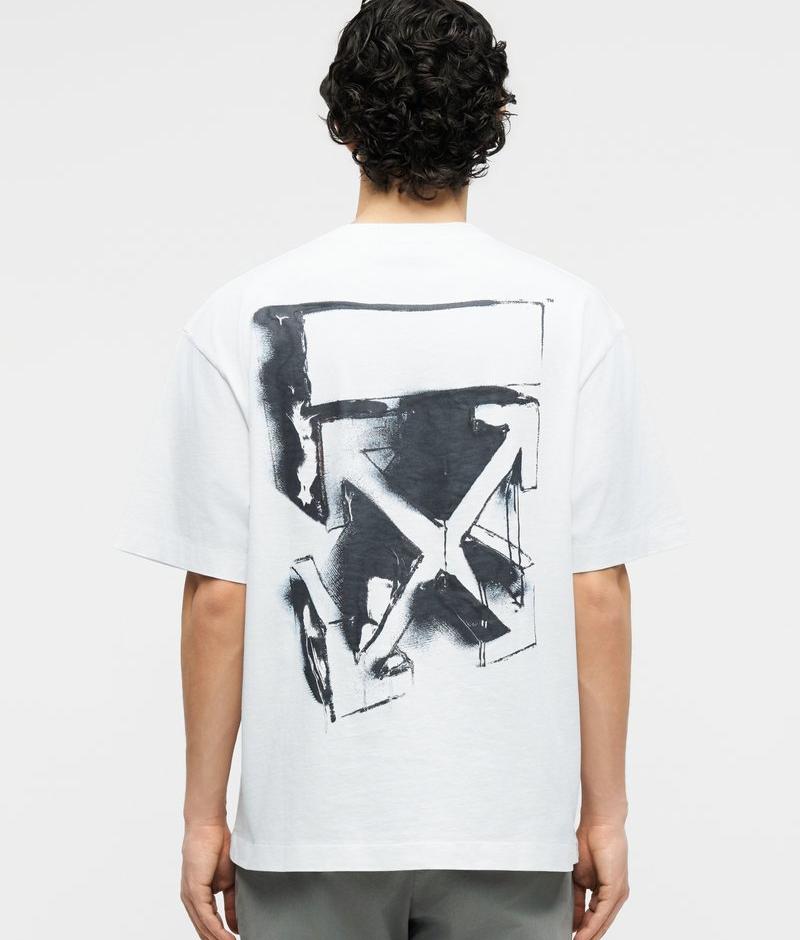 Off - White T-Shirt 3d Arrow Spray  White