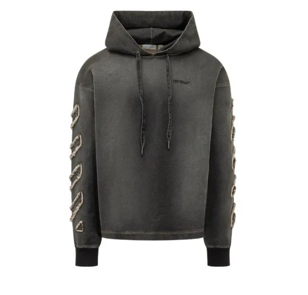 Off - White Hoodie Arrow Distr Den Black