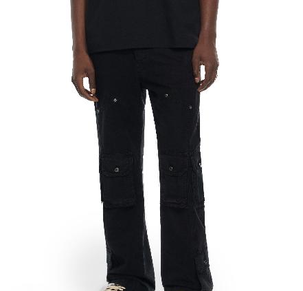 Off - White Pants Multi Pockets Relax Black