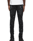Purple Jeans Resin Knee Slit  Black