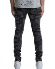 Purple Jeans Skinny Grunge Print Black
