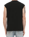 Purple T-Shirts Sleeveless Textured Black