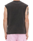 Purple T-Shirts Sleeveless Textured Black
