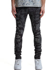 Purple Jeans Skinny Grunge Print Black