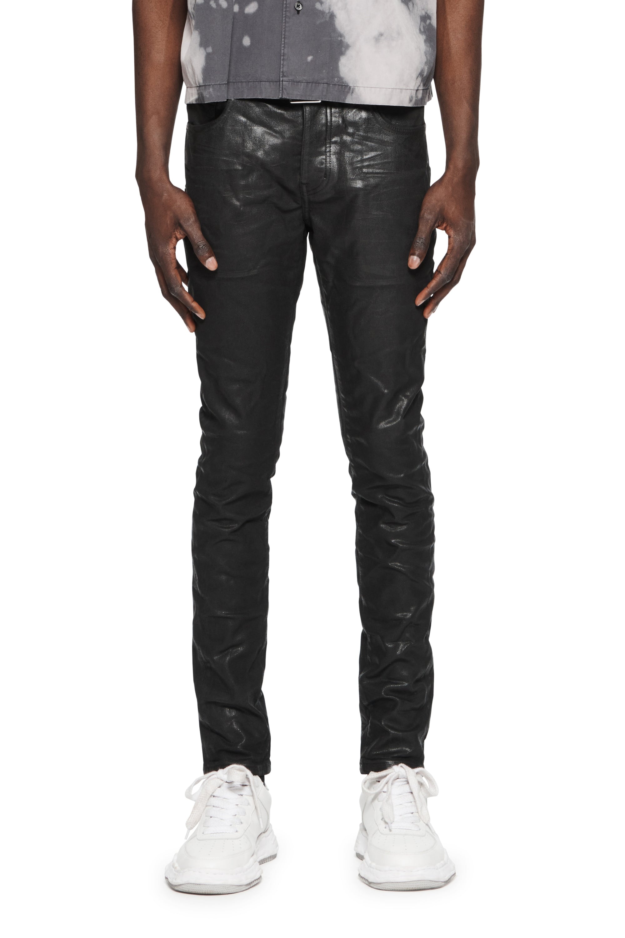 Purple Jeans Leathered Black