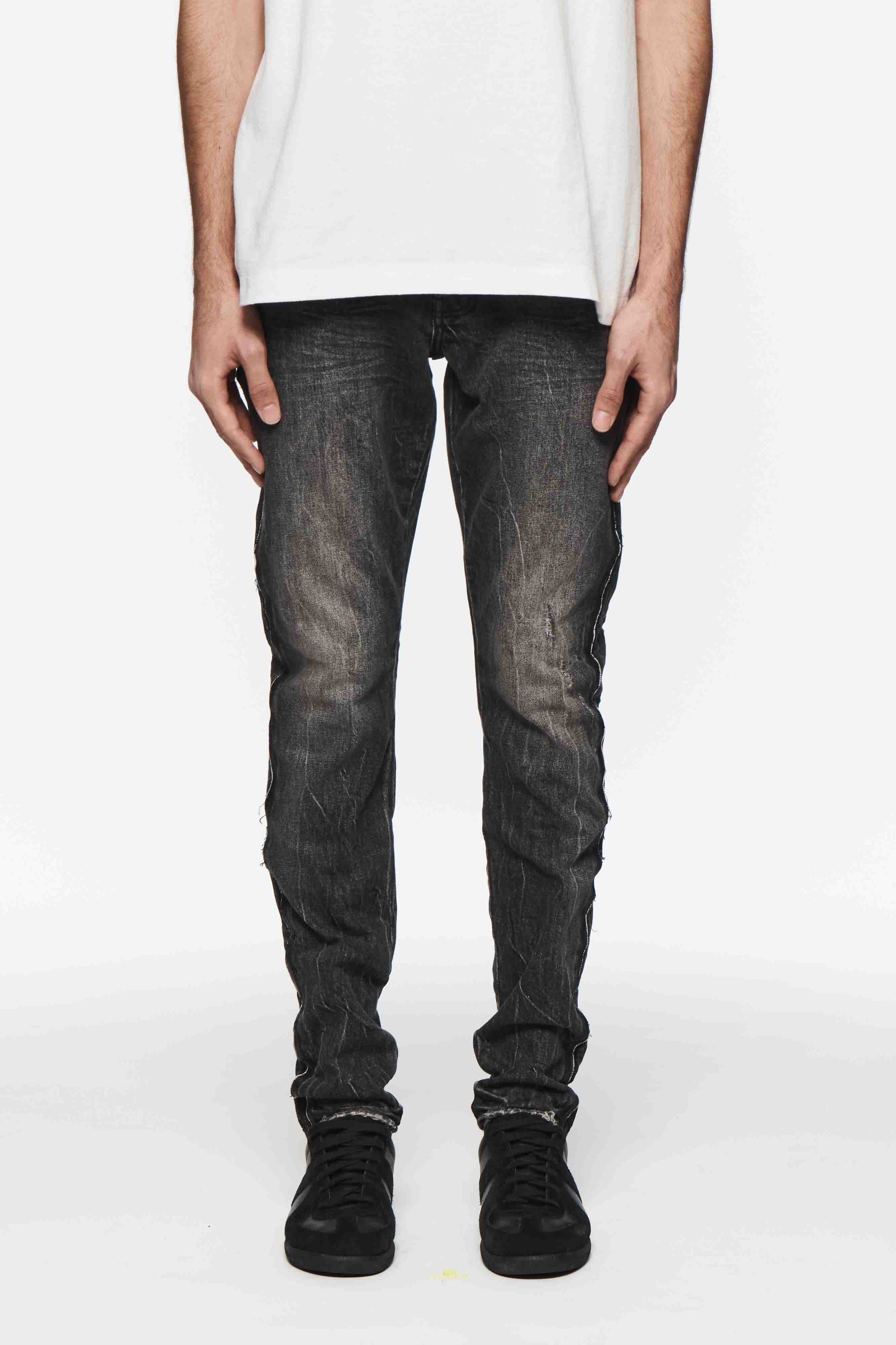 Purple Jeans Skinny Shadow Seam Worn Black