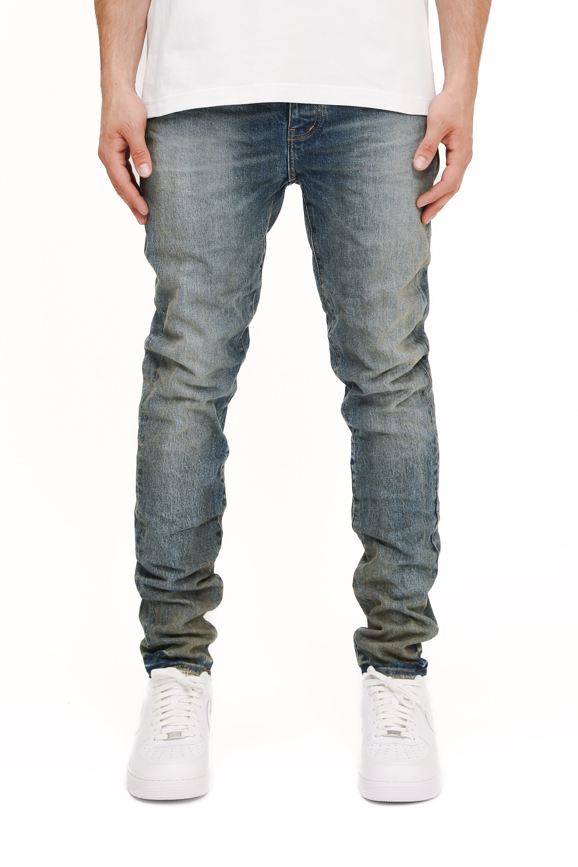Purple Jeans Skinny Cracked Bronze Indigo