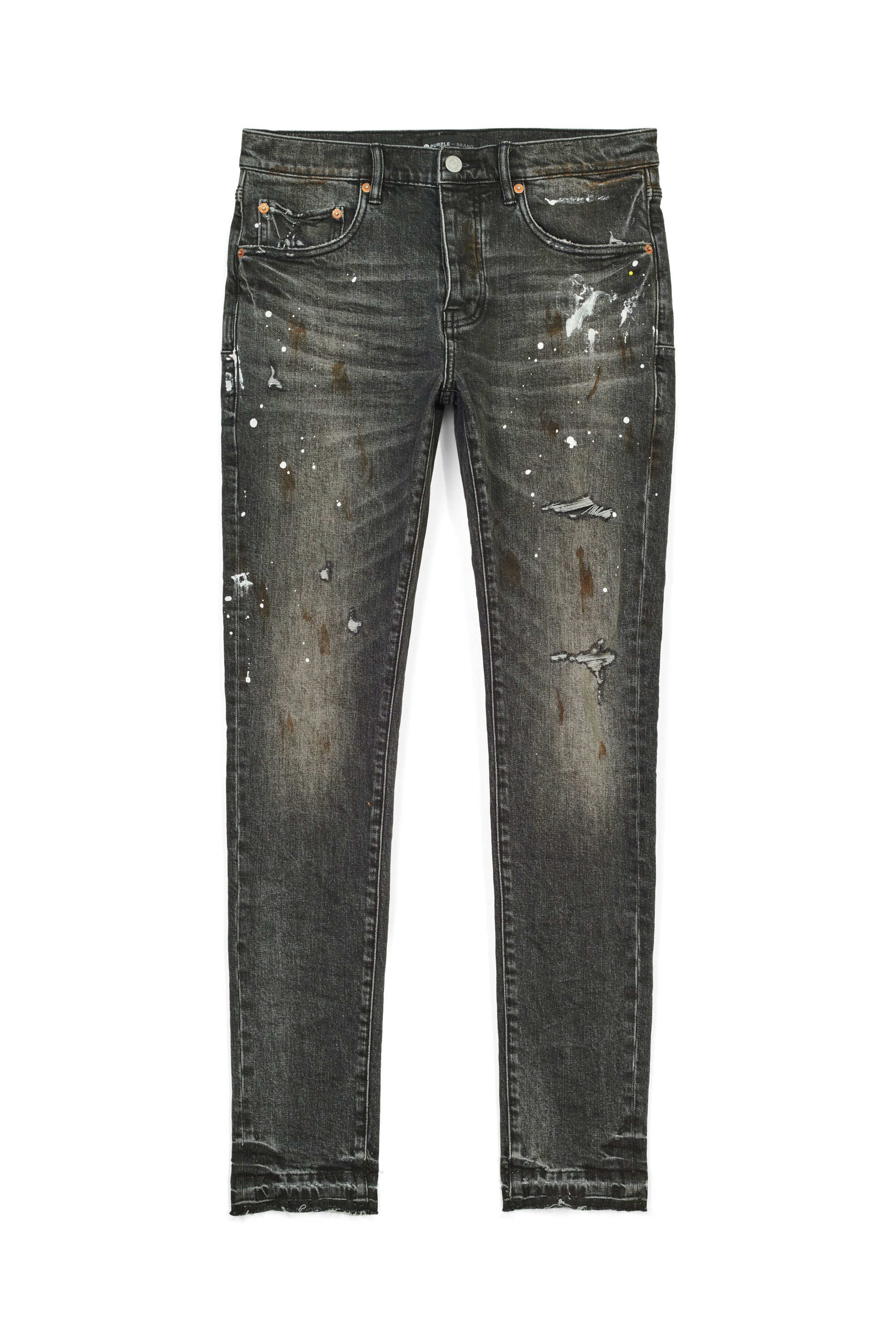 Purple Jeans Dirty Vintage White Paint Black