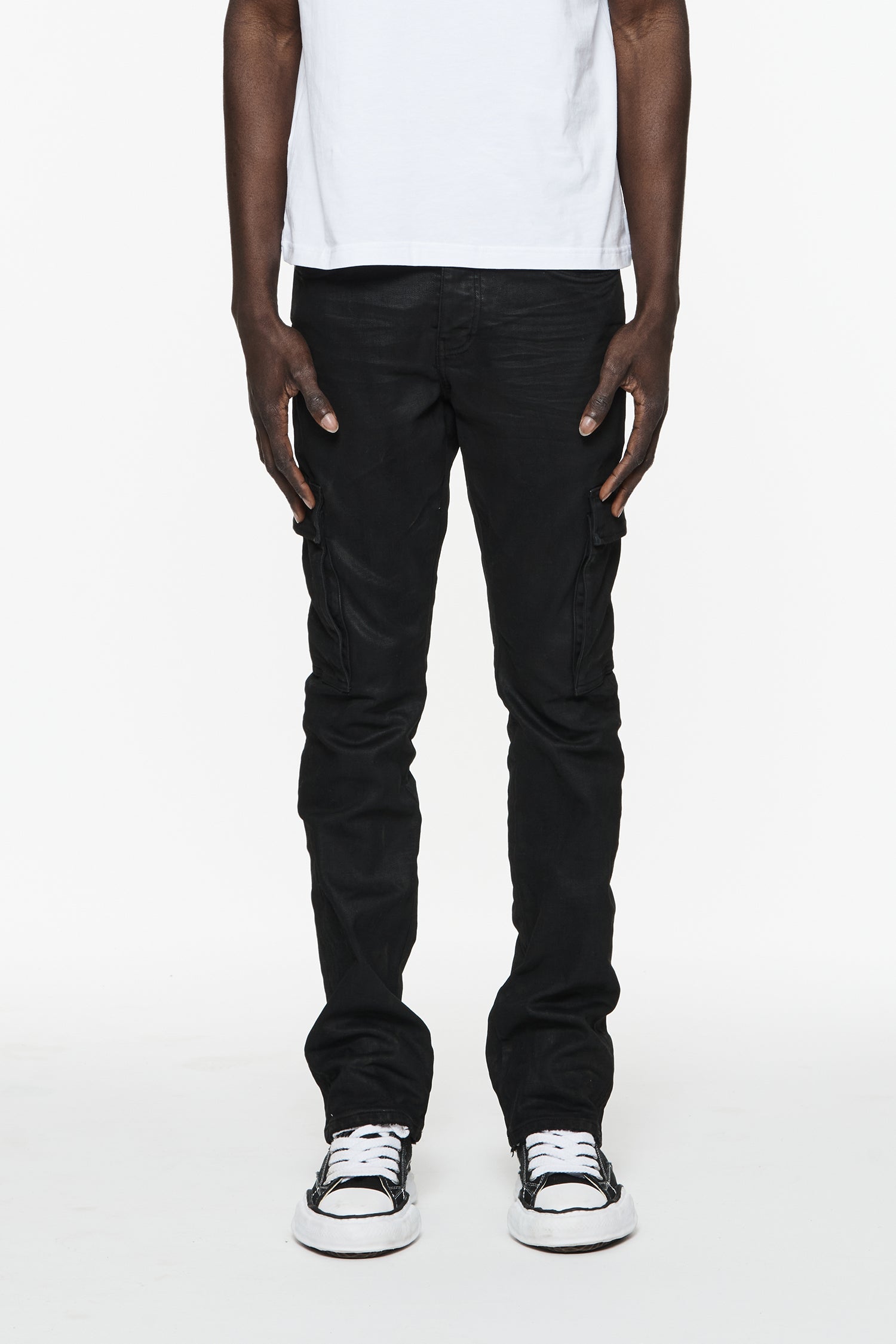 Purple Jeans Resin Cargo Flare Black