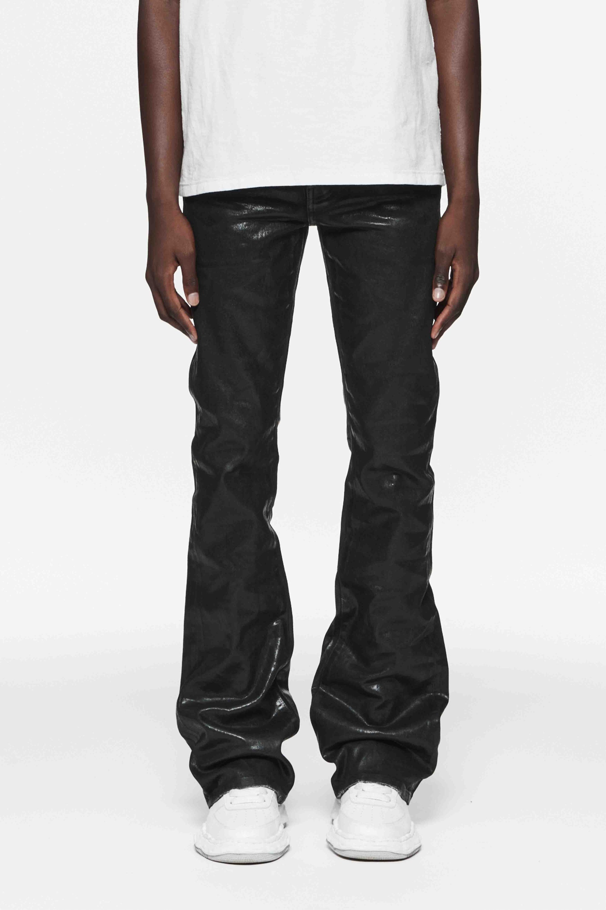 Purple Jeans Coated Flare Black