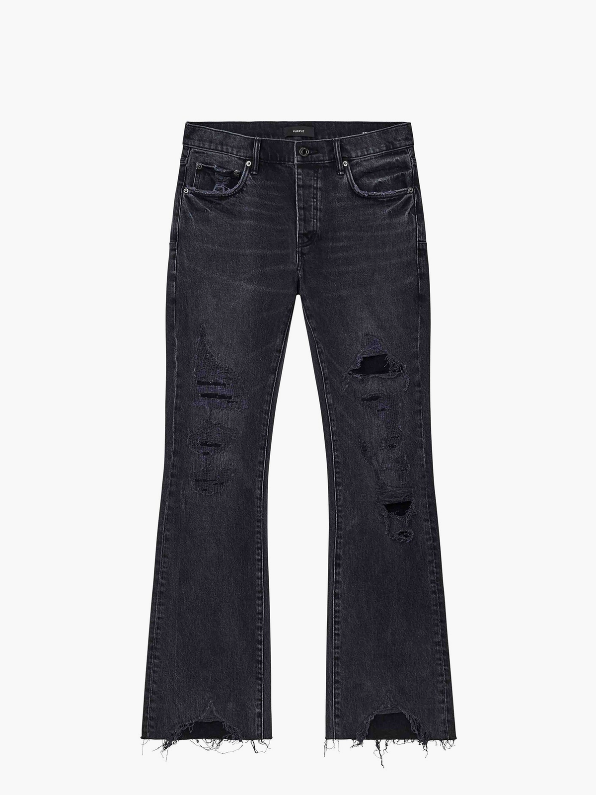 Purple Jeans Low Rise Slim Flare Vintage Heavy Destroy