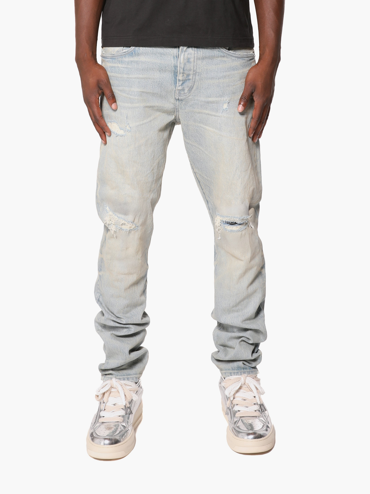 Purple Jeans Slim Straight Light Indigo