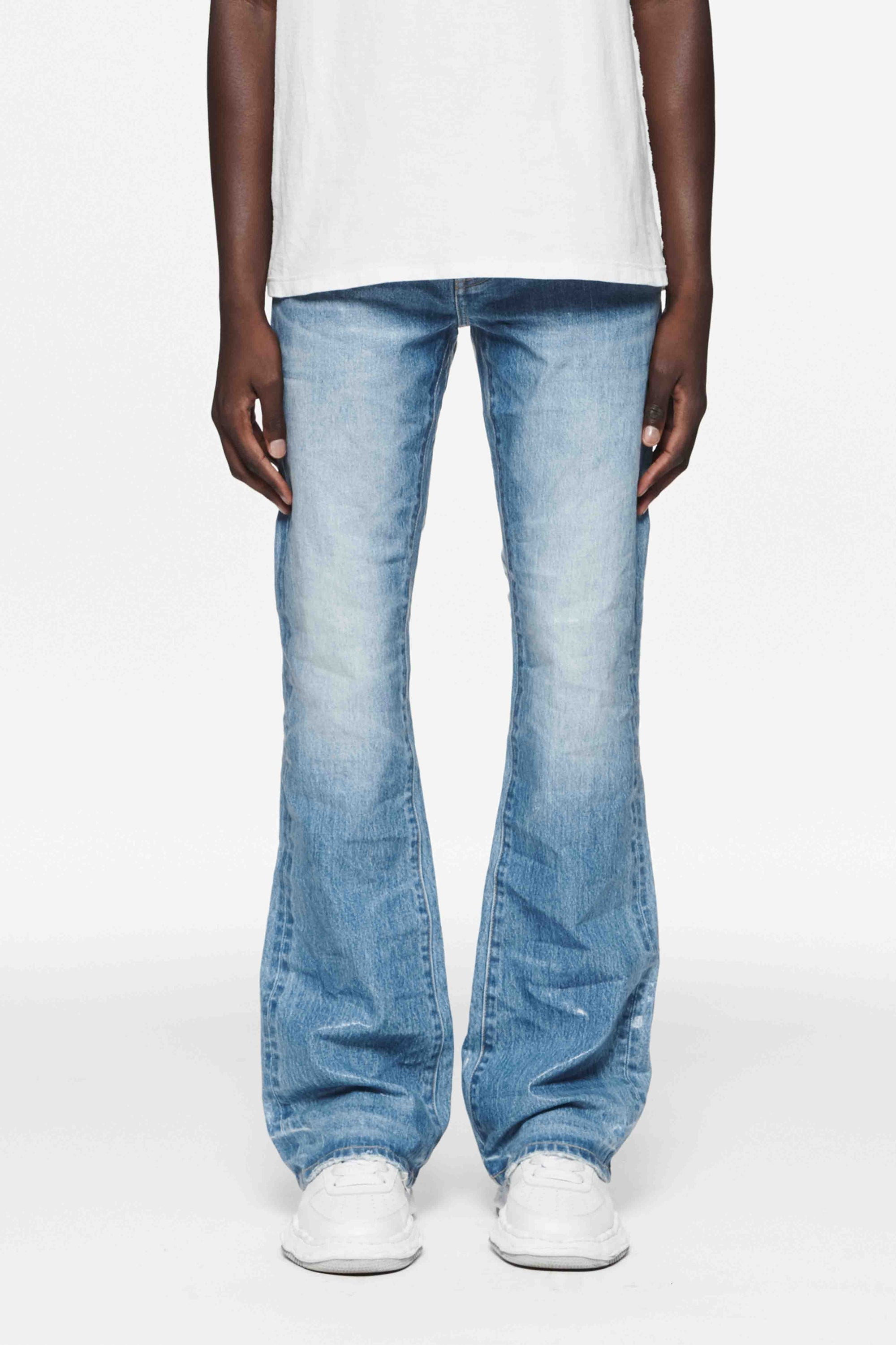 Purple Jeans Coated Flare Indigo