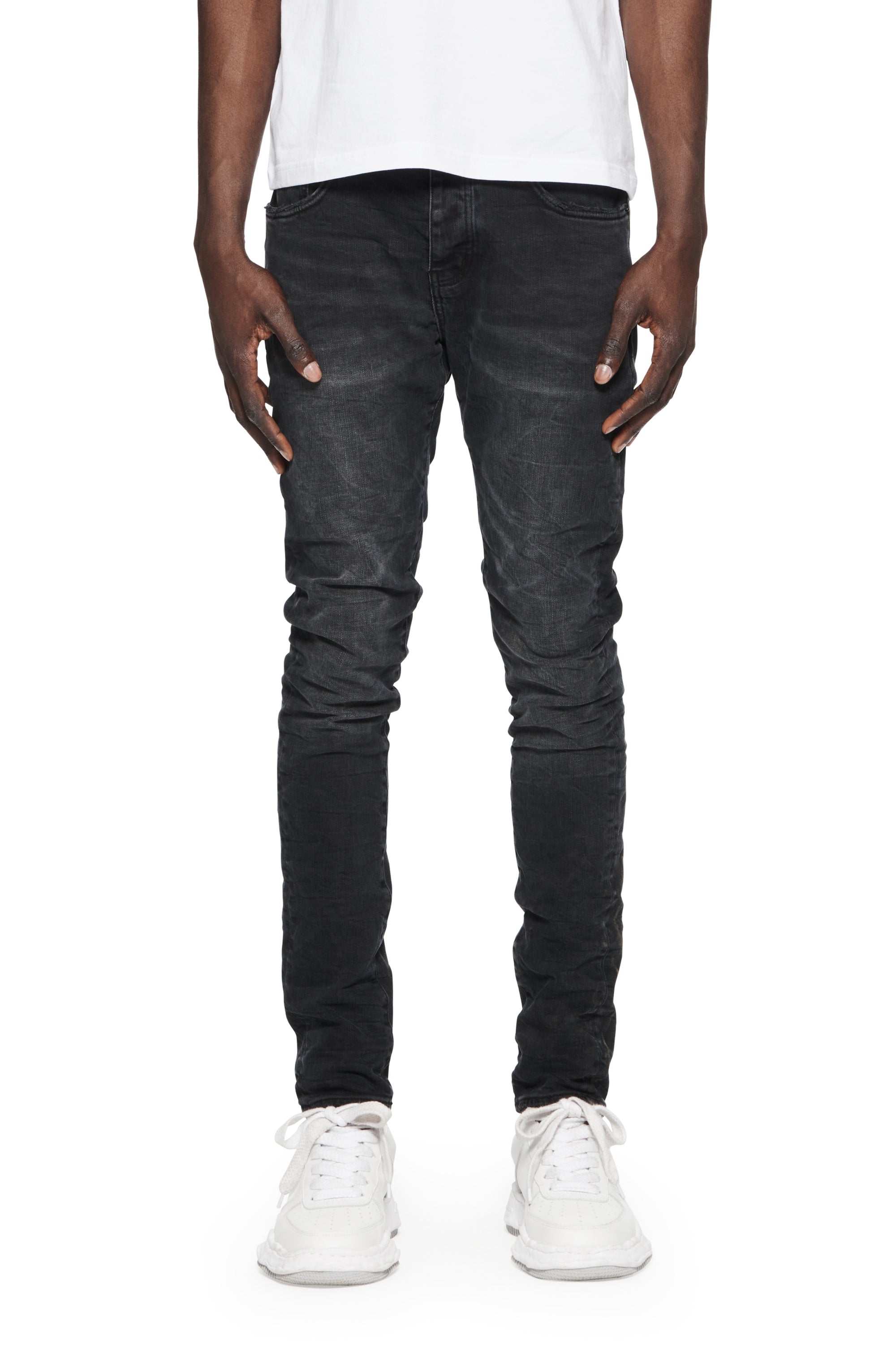 Purple Jeans Paint Splatter Black Wash