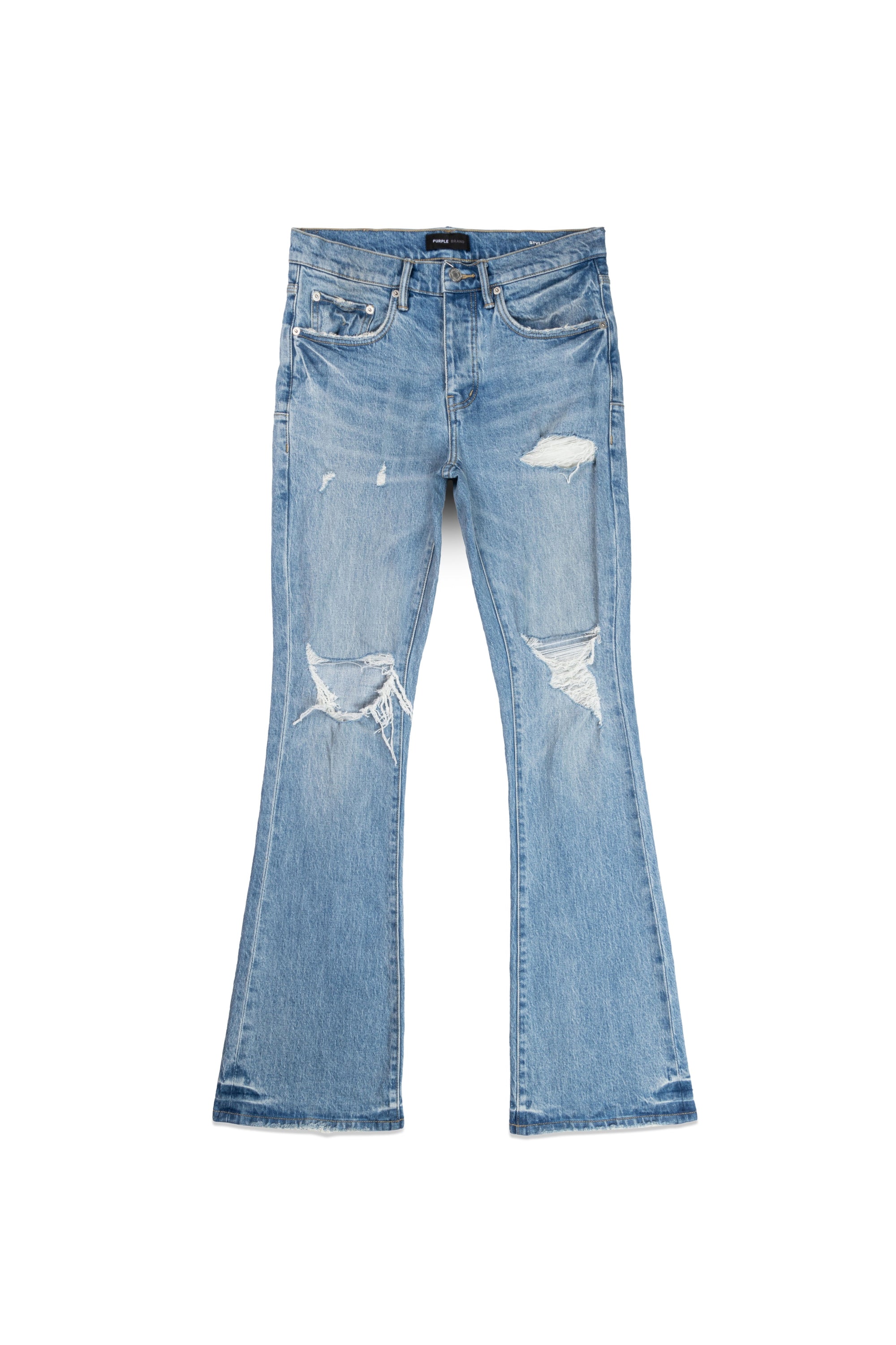 Purple Jeans Ripped Flare Indigo