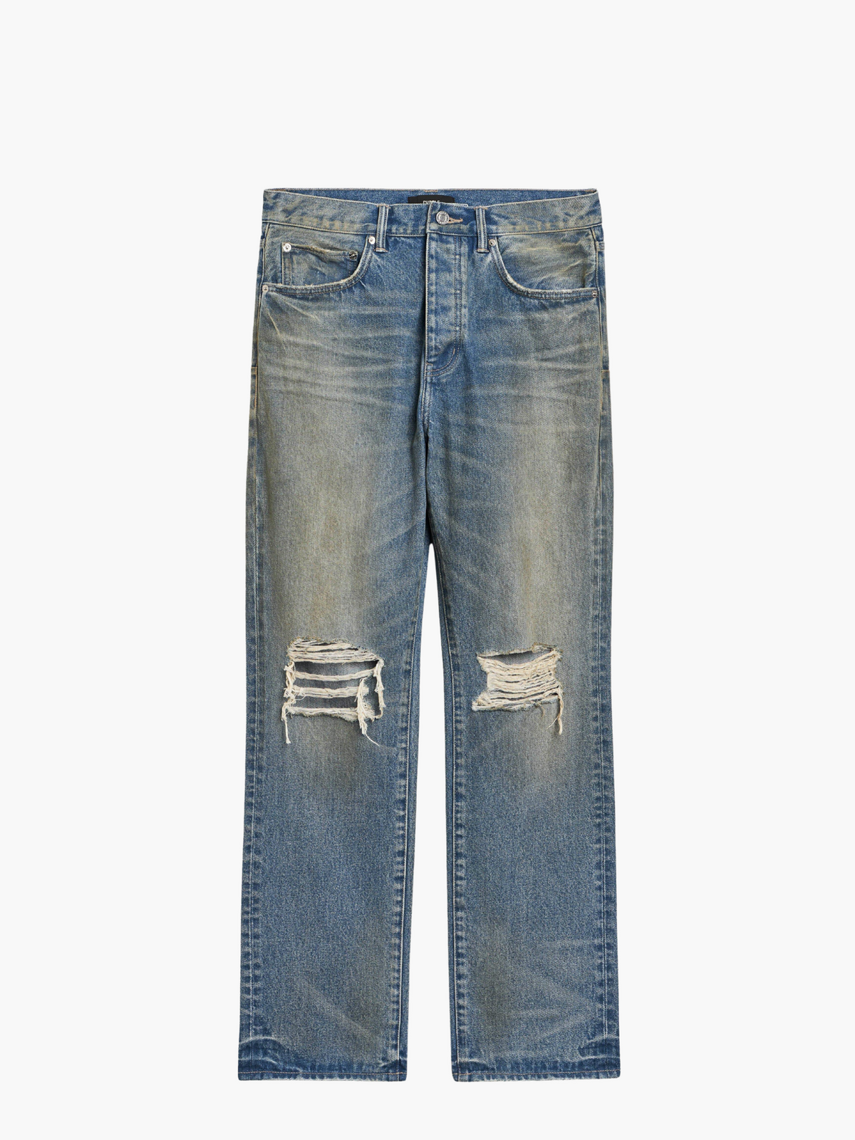 Purple Jeans Mid Rise Straight Mid Indigo