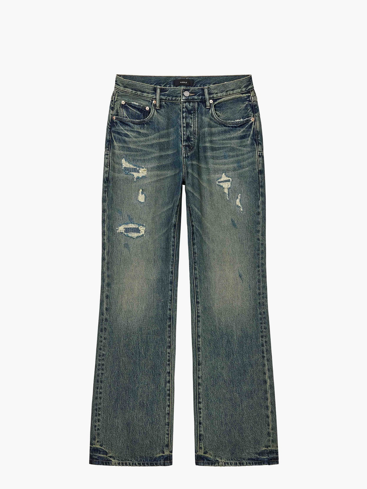 Purple Jeans Mid Rise Bootcut Mid Indigo