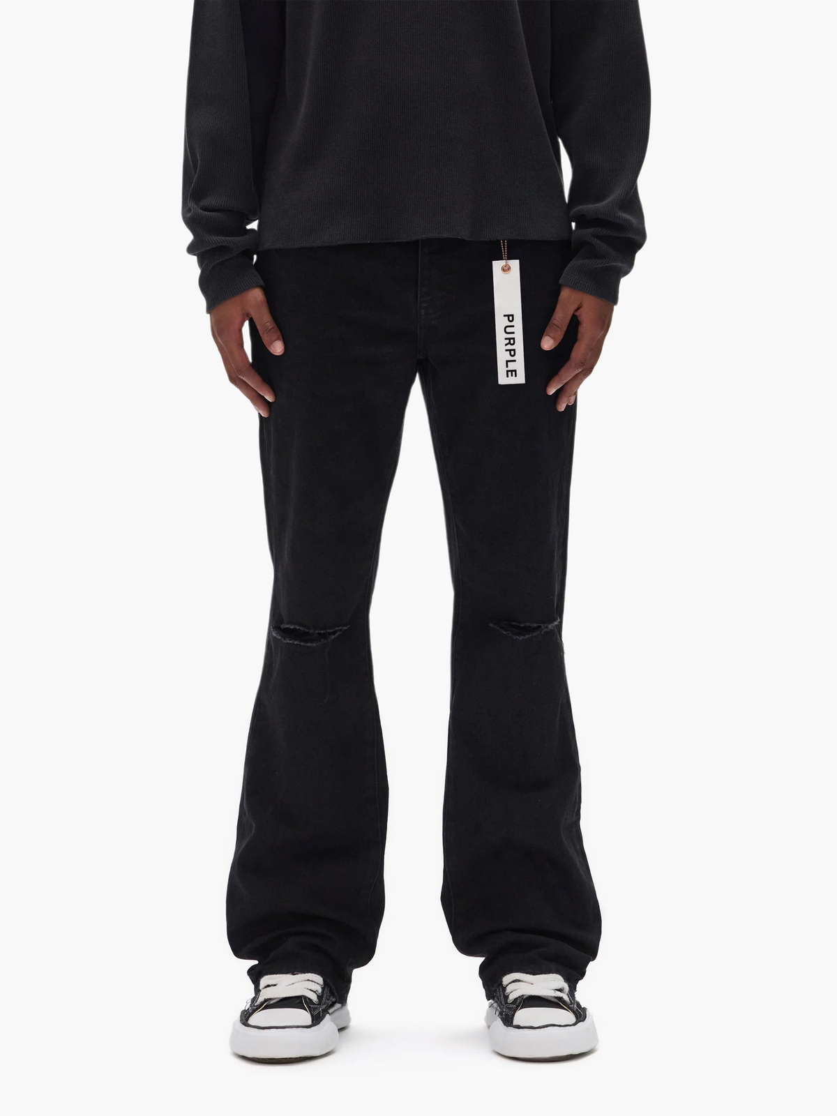 Purple Jeans Lancer Rip Boot Black
