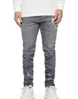 Purple Jeans Worn Knee Slit Grey
