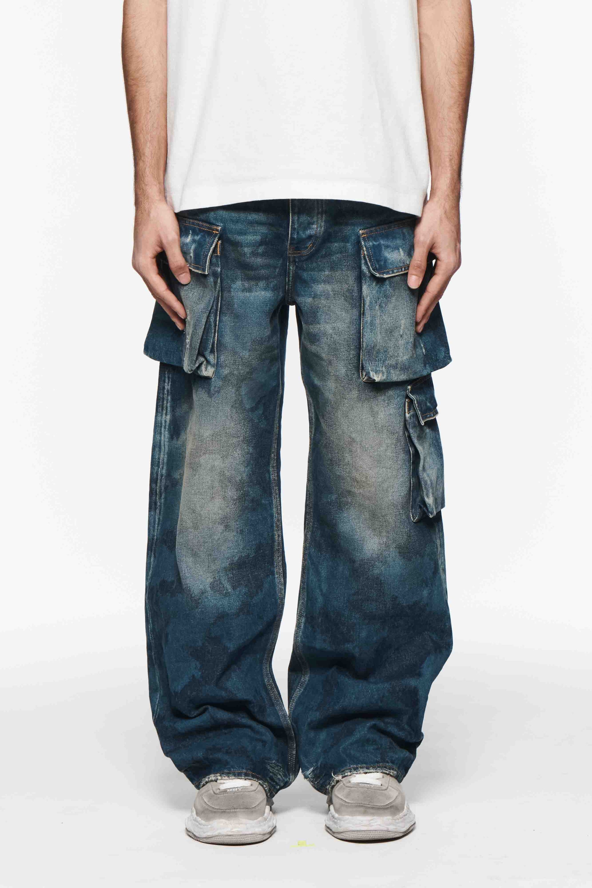 Purple Jeans Triple Pocket Cargo Indigo