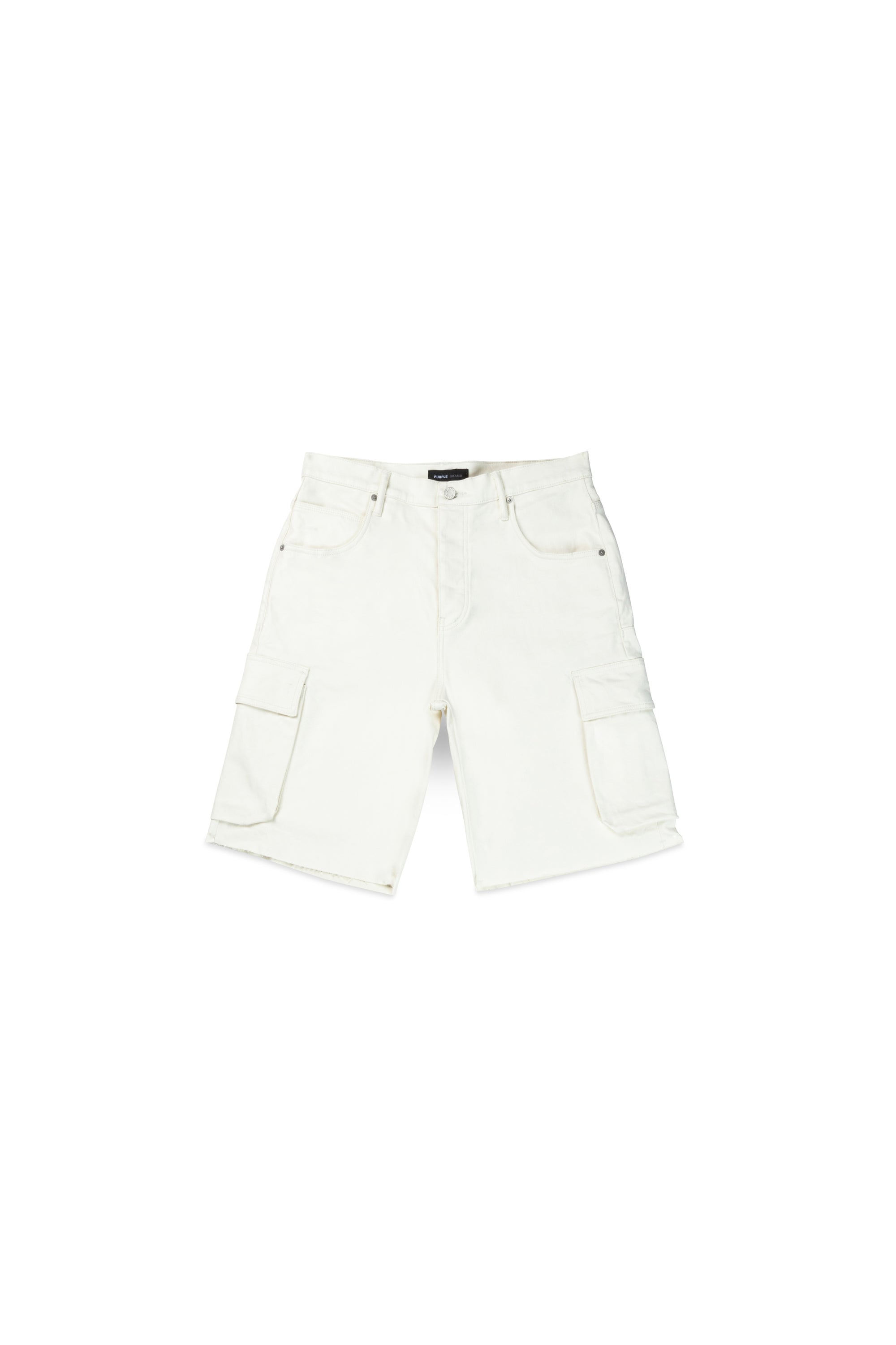 Purple Shorts High Shine Cargo Off White