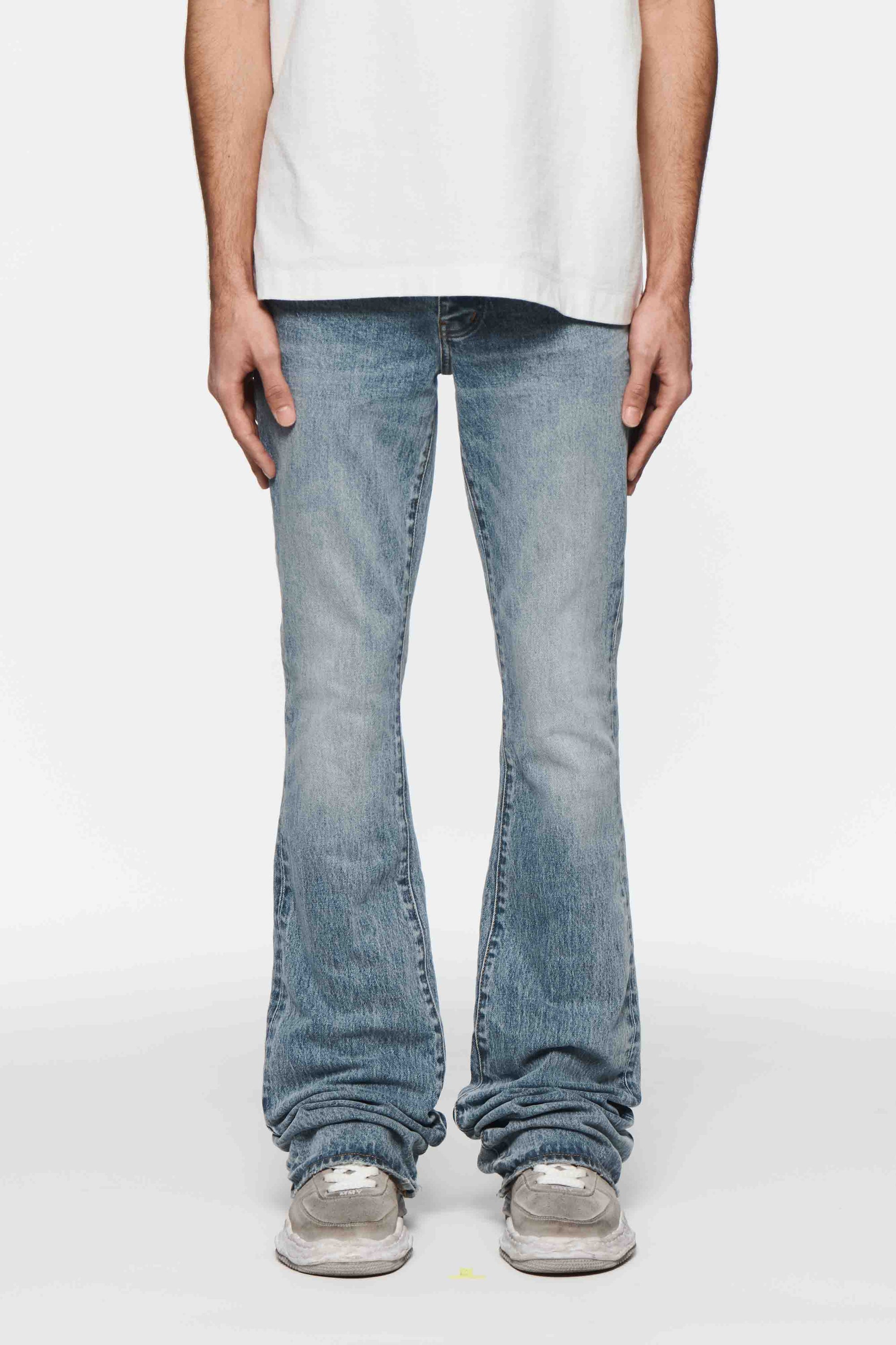 Purple Jeans Super Stack Flare Indigo