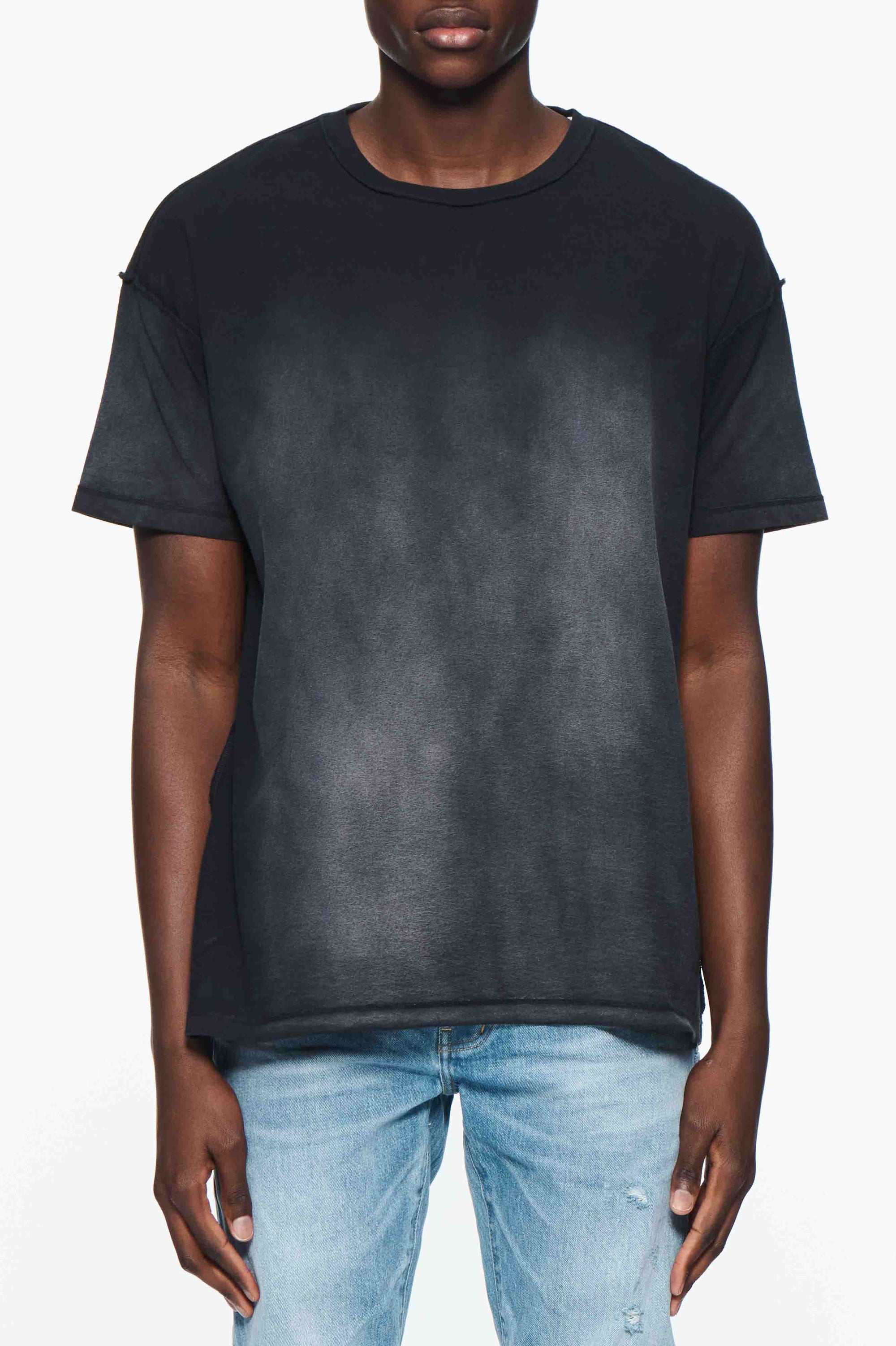 Purple T-Shirt Textured Inside Out Black