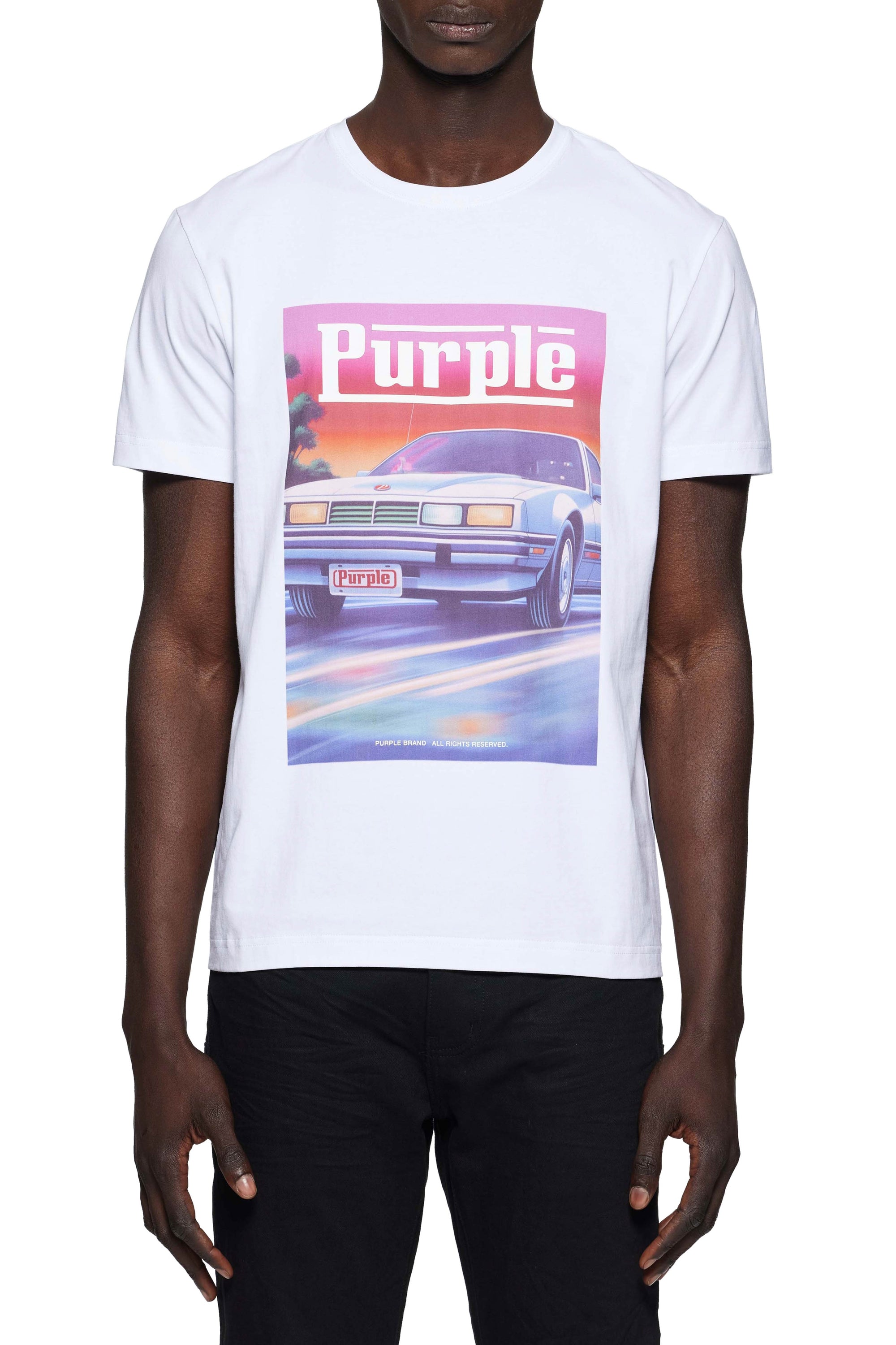Purple T-Shirt Clean Knitwear White