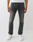 True Religion Rocco Big T Flap 32in Distortion Grey Wash With Rips