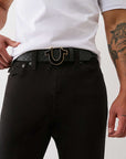 True Religion Old English Belt Jet Black