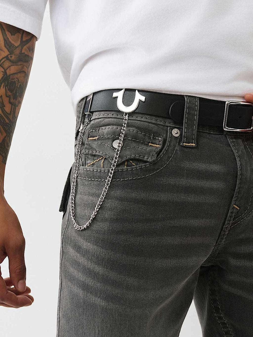 True Religion Hs Chain Belt Jet Black - AL Capone Premium
