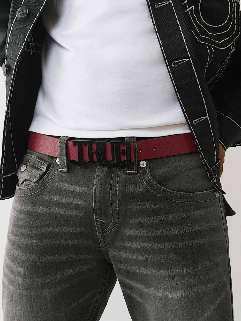 True Religion Logo Buckle Belt Tawny Port - AL Capone Premium