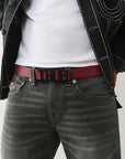 True Religion Logo Buckle Belt Tawny Port